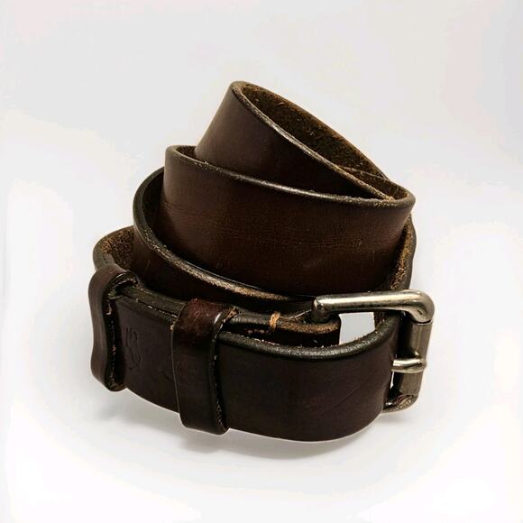 Polo by Ralph Lauren Other - Vintage Polo Ralph Lauren Men's Cognac Brown Leather Belt Silver Logo 38 Pony